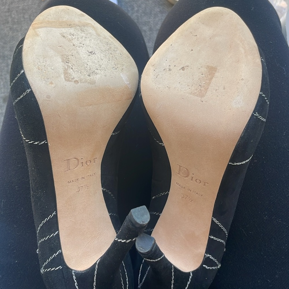 Dior Black Suede Stiletto Heels Pumps size EUR 37.5 US 71/2 (like new) - Picture 11 of 12